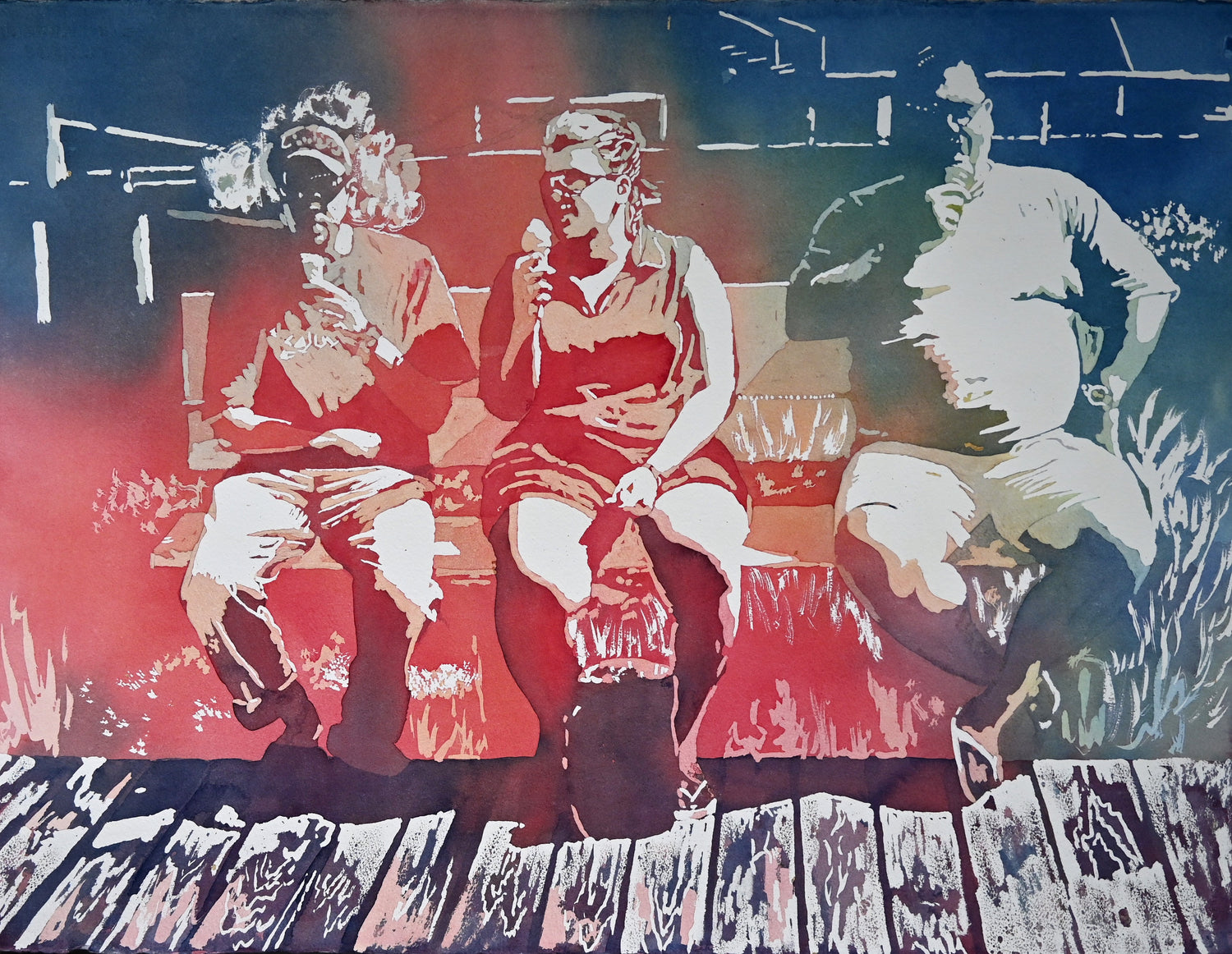 Watercolor Pour Video - Ice Cream Eaters.  Self Paced Art Workshop