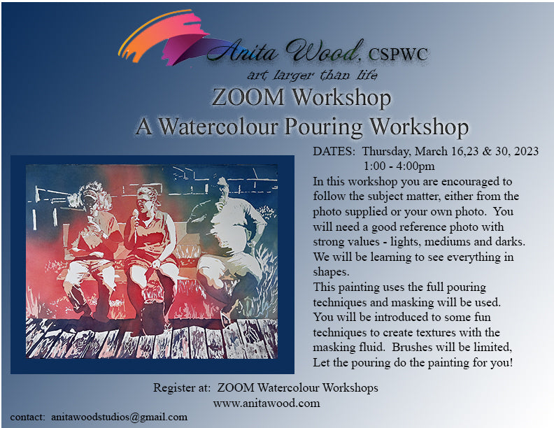 ZOOM Watercolor Pouring Workshop - Ice Cream Eaters